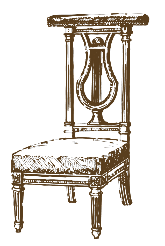 Line art of an antique chair